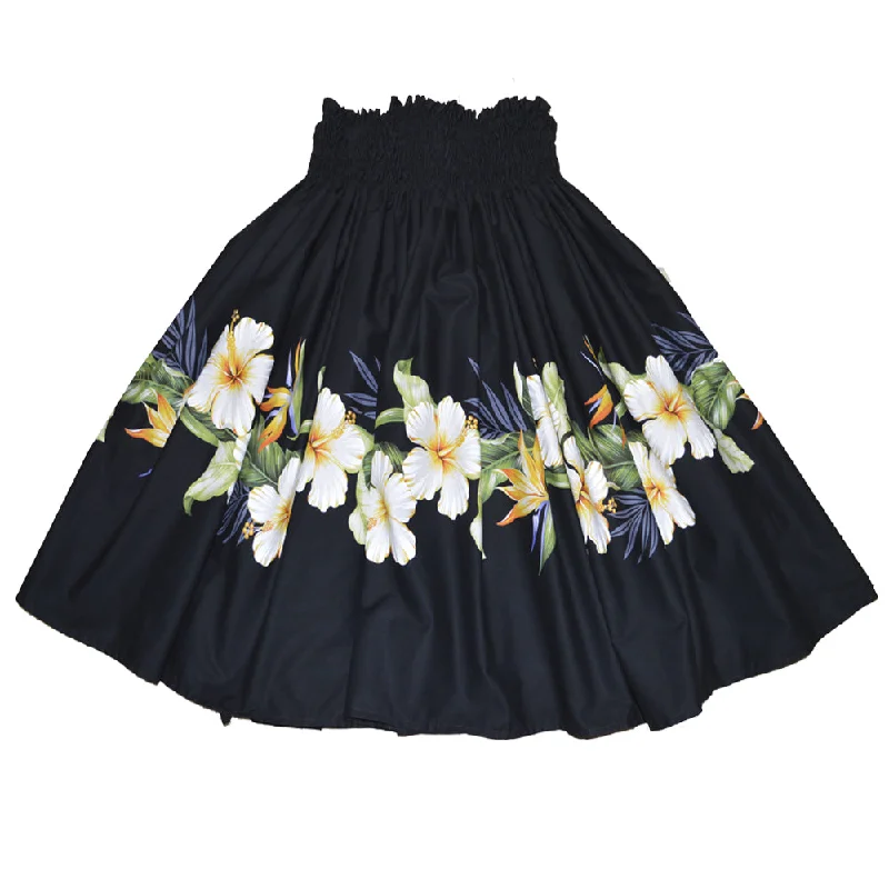 Pa'u Hula Skirt White Hibiscus chiffon skirt floaty