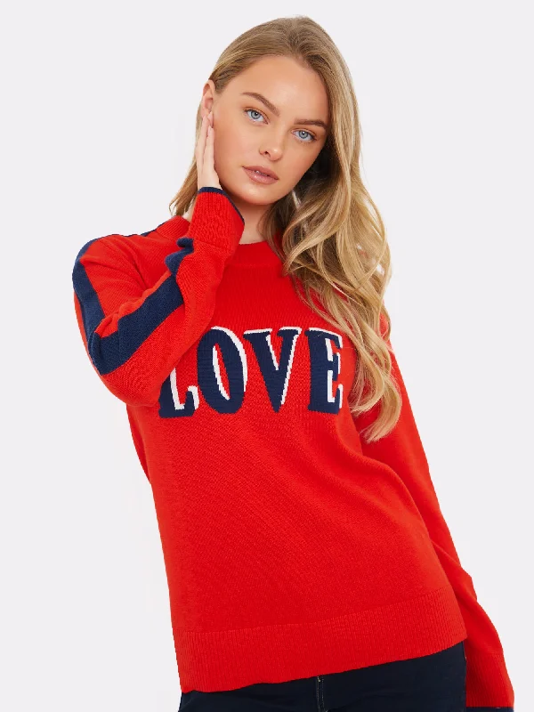 Love Knitted Sweater Stylish Fashionable Trendy