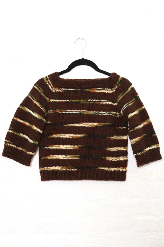 Cropped Space Dye Sweater XS/S Sweater Knitwear Pullover