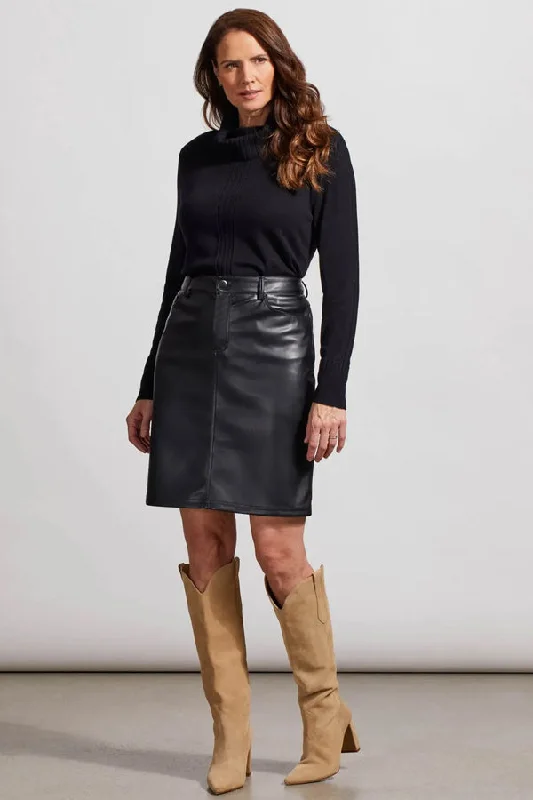 Tribal Faux Leather Skirt high waist skirt