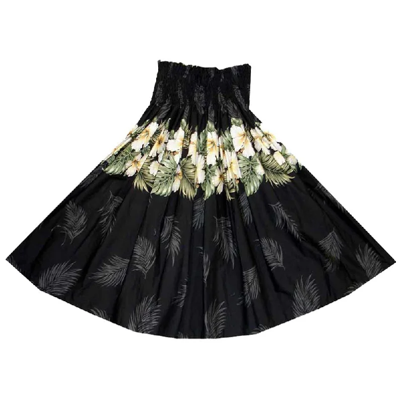Pa'u Hula Skirt Original White Hibiscus Print denim skirt classic