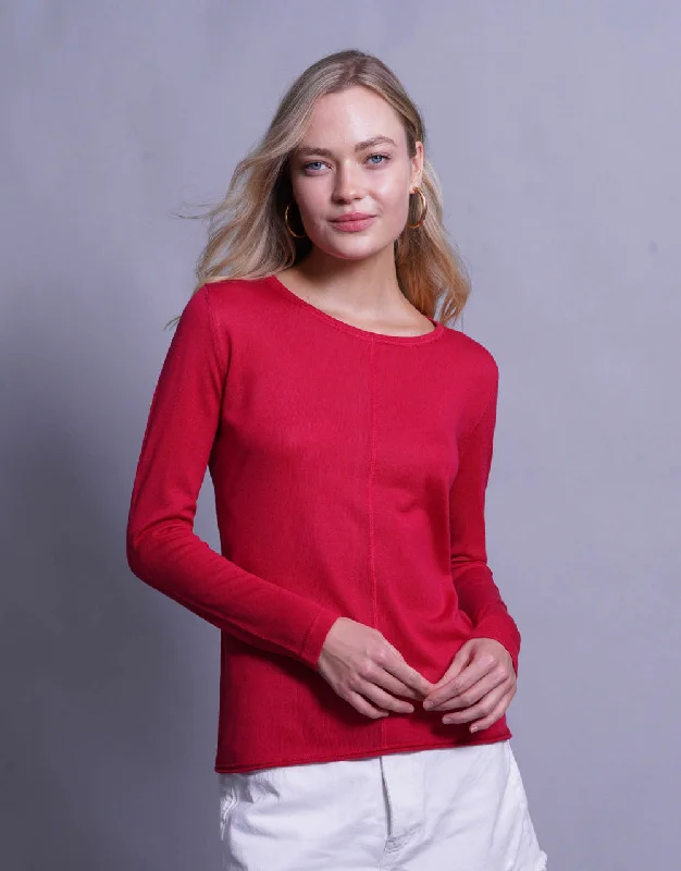 Ultrafine Short Sweater in Begonia Polka Dot Checkered Tartan