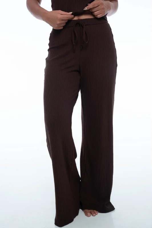 Luna Pants Choco Comfortable Fleece Pants