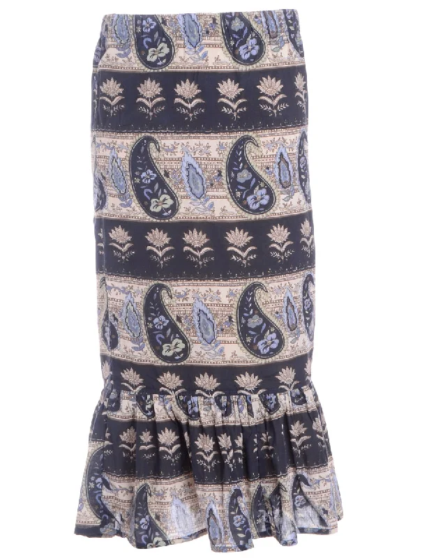 Reworked Gathered Hem Hippie Skirt cashmere skirt soft