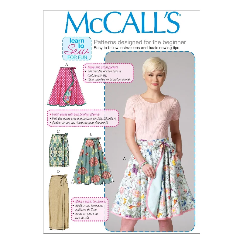 McCall's Pattern M7129 Misses' Skirts velvet skirt glossy