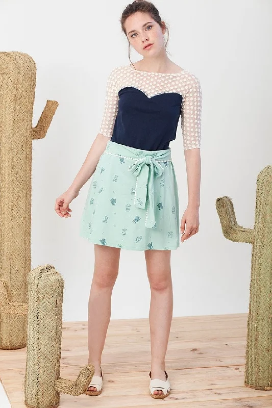 Ingrid skirt in light green. corduroy skirt durable