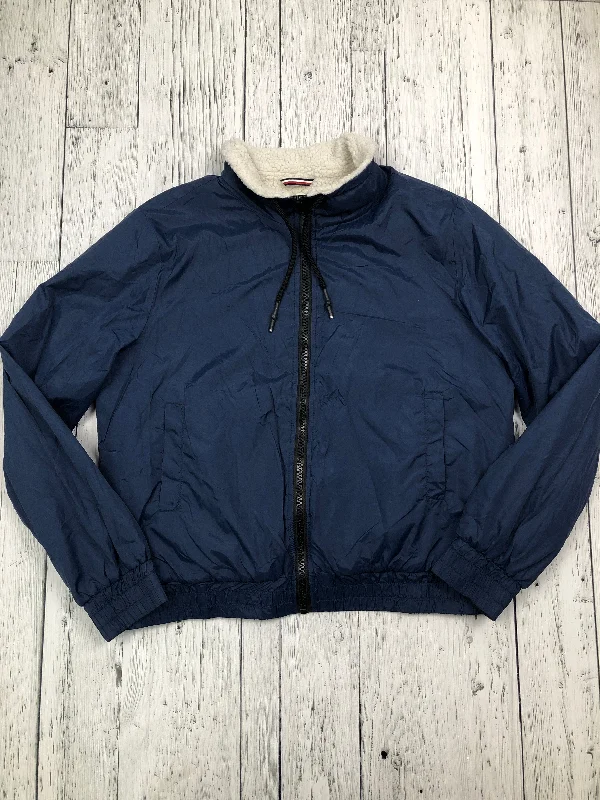 Garage navy blue jacket - Hers L Stand-Up Collar Roll-Neck Collar Turtle Neck