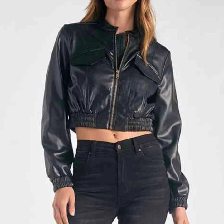 Elan Black Jacket Bomber Trench Coat Raincoat Waterproof Jacket