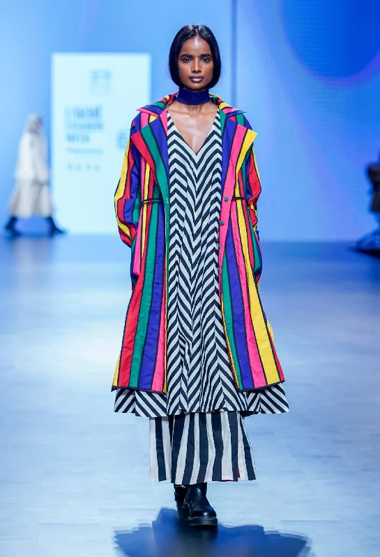 Black white stripe dress and jacket set Hooded Jacket Caped Jacket Shawl Collar Jacket Black white stripe dress and jacket set Hooded Jacket Caped Jacket Shawl Collar Jacket