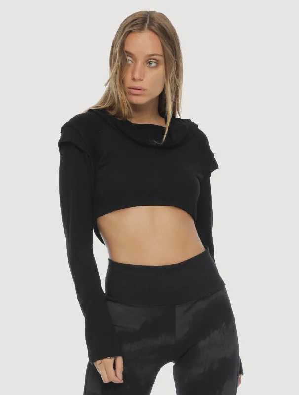 XB Rmx Crop Sweater Mesh Fabric Canvas Fabric Denim Fabric