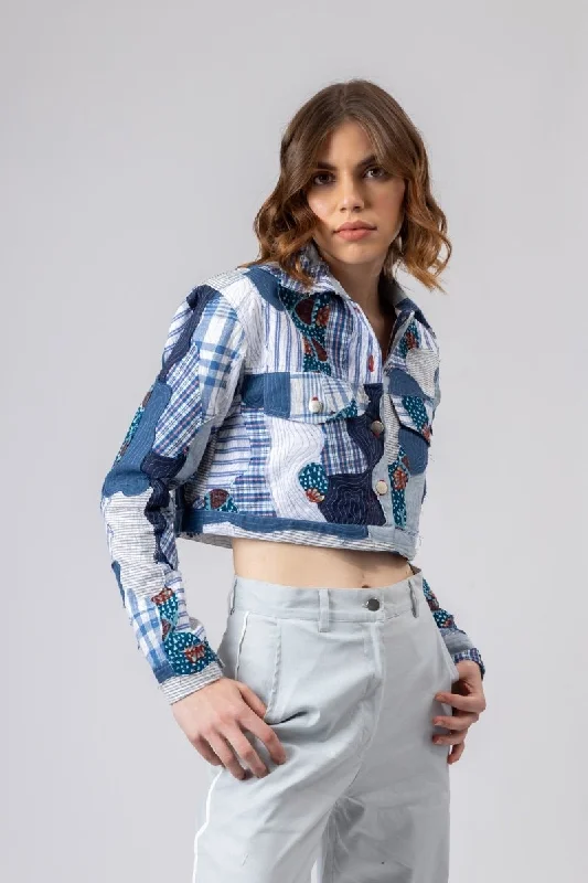 June Patchwork Jacket | Made with Upcycled Fabric Striped Jacket Polka Dot Jacket Floral Jacket June Patchwork Jacket | Made with Upcycled Fabric Striped Jacket Polka Dot Jacket Floral Jacket
