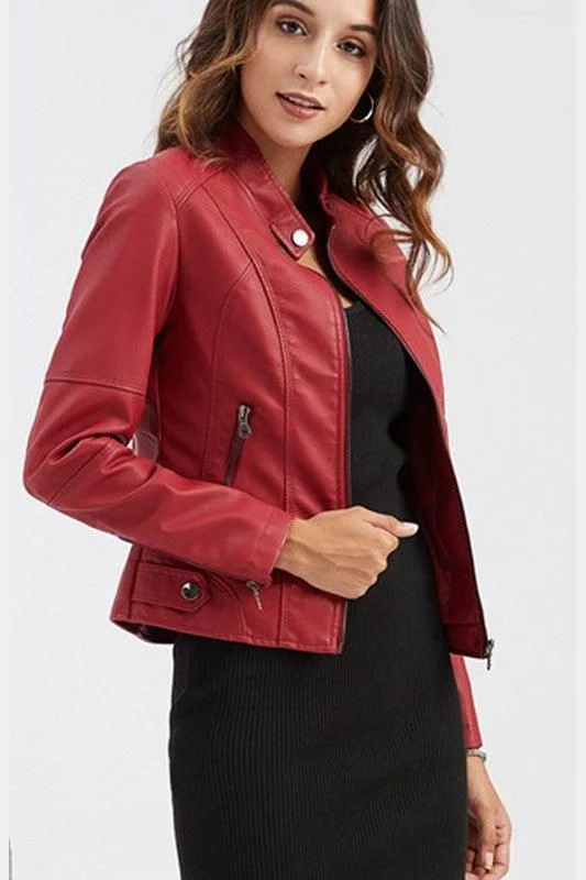 WOMEN’S ZIP UP BIKER JACKET Jersey Jacket Tulle Jacket Batik Jacket