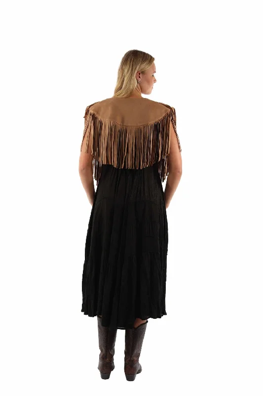 Scully Womens Short Fringe Shawl Tan 100% Polyester Sweater Wrap Layered Multi-layer Single Layer Scully Womens Short Fringe Shawl Tan 100% Polyester Sweater Wrap Layered Multi-layer Single Layer