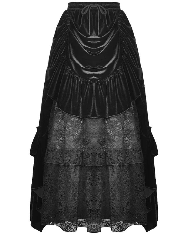Dark In Love Victoralene Long Gothic Velvet Skirt lightweight skirt design