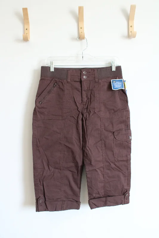 NEW Lee Modern Motion Easy Fit Brown Capri Pants | 6 Warm Wool Trousers