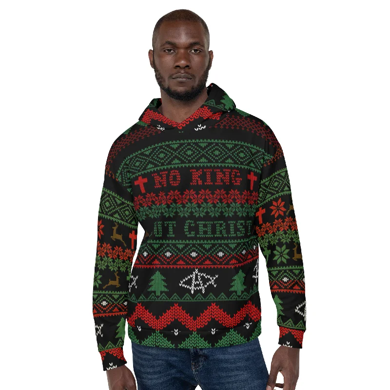 AnarchoChristian No King but Christ Unisex Ugly Christmas Sweater Hoodie Soft Cozy Warm AnarchoChristian No King but Christ Unisex Ugly Christmas Sweater Hoodie Soft Cozy Warm