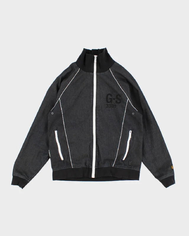 Fem G-Star Raw Denim Jacket - L - M Front Pockets Side Pockets Patch Pockets