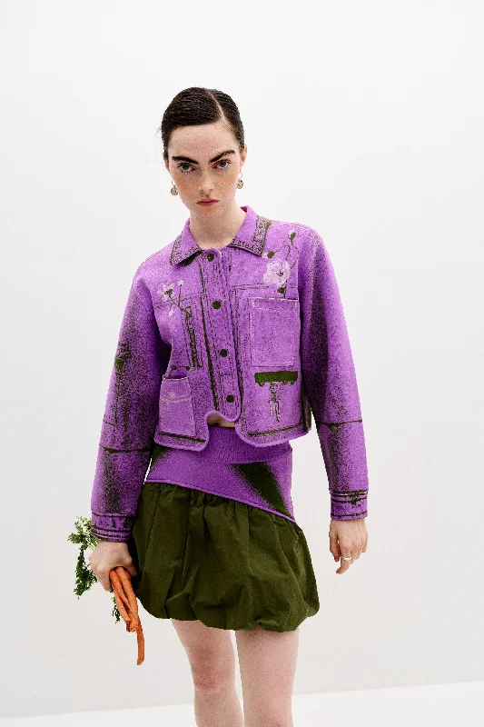 ZEBRINA FAKE CARGO JACKET Cotton Fabric Linen Fabric Terry Fabric