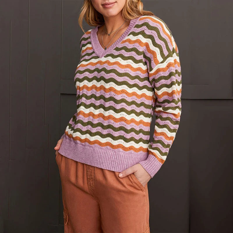 V-Neck Drop Shoulder Lavender Blush Sweater Sequined Glittery Shiny