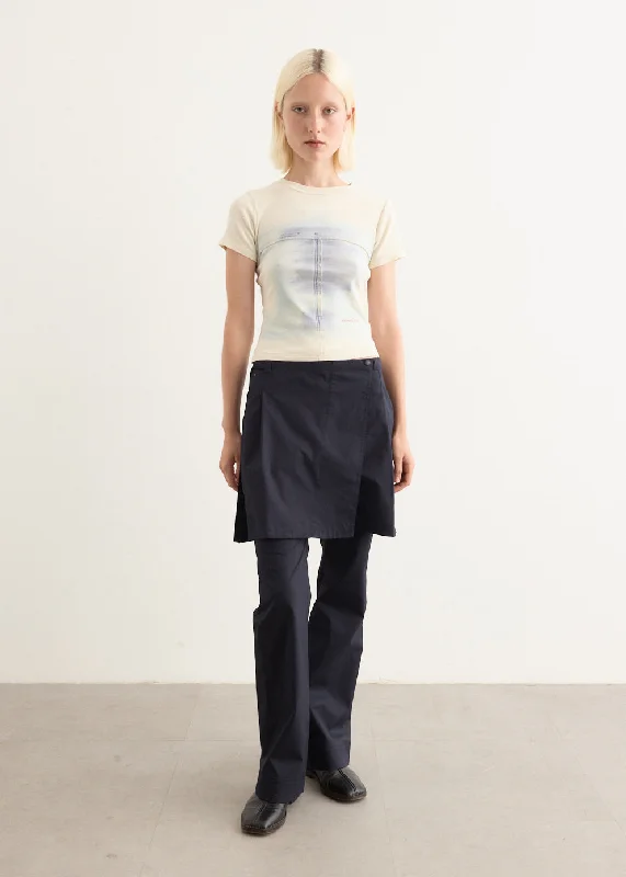 New Layered Wrap Skirt Pants Classic Cropped Pants