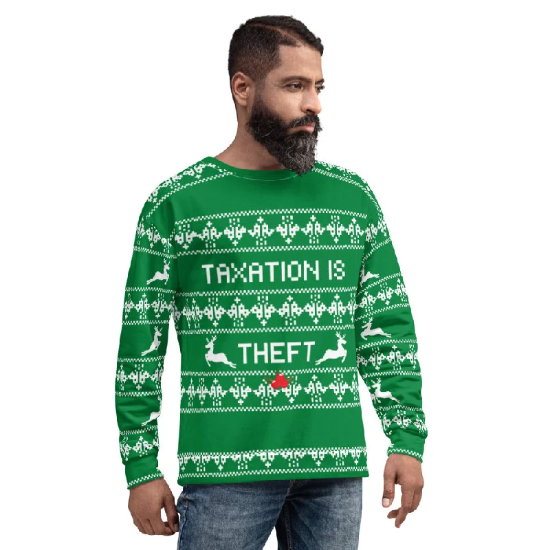 Ugly Christmas Sweater Taxation is Theft Unisex Sweatshirt Layered Multi-layer Single Layer Ugly Christmas Sweater Taxation is Theft Unisex Sweatshirt Layered Multi-layer Single Layer