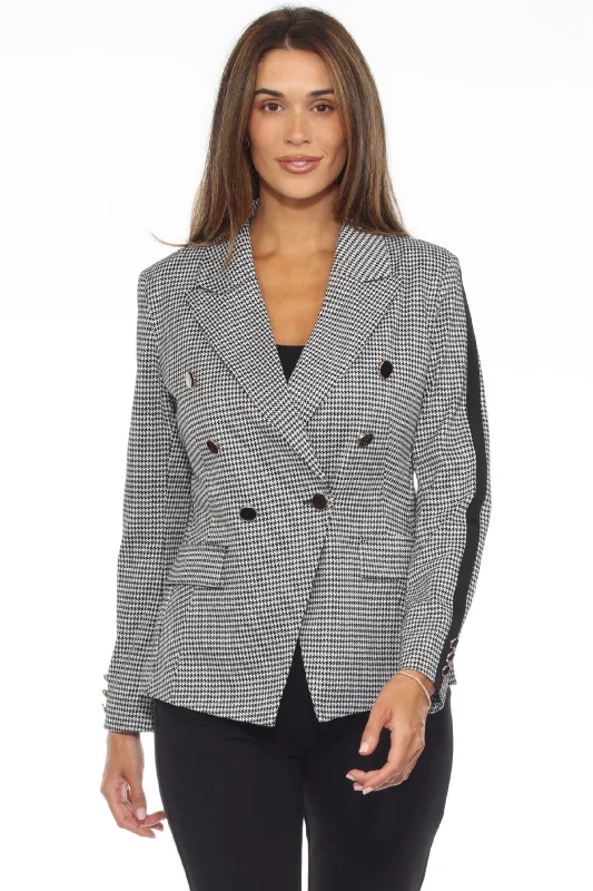 Joseph Ribkoff Black/Vanilla Houndstooth Double Breasted Blazer Jacket 244938 Jacket Blazer Coat Joseph Ribkoff Black/Vanilla Houndstooth Double Breasted Blazer Jacket 244938 Jacket Blazer Coat