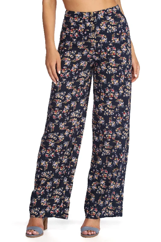 Fresh As A Daisy Pants Trendy Wide-Leg Pants