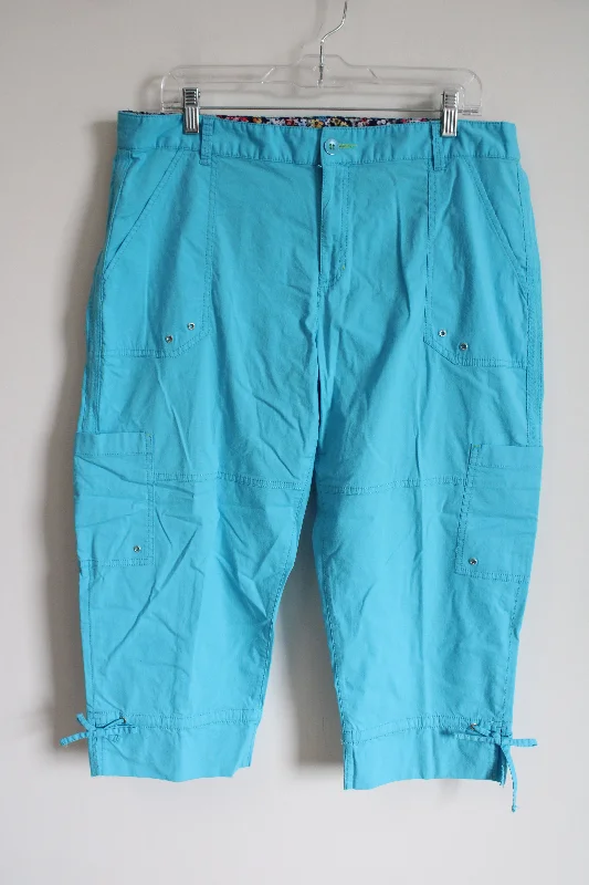 Rafaella Weekend Blue Capri Pant | 14 Petite Cozy Maternity Pants