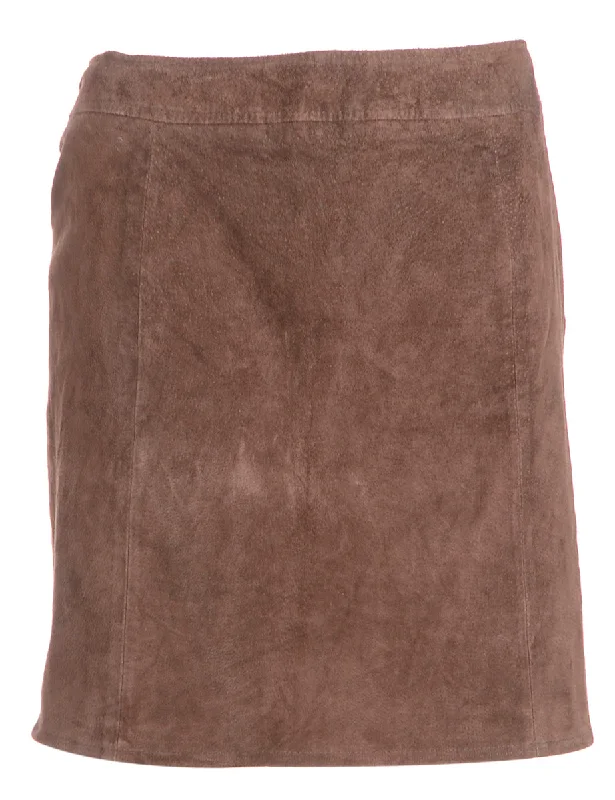 Reworked Robyn Mini Suede Skirt wool skirt breathable