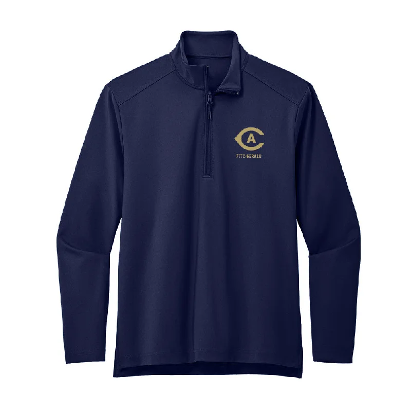 UC Davis - NCAA Women's Gymnastics : Isabella Fitz-Gerald - Premium Quarter Zip Jacket Denim Fabric Leather Fabric Suede Fabric UC Davis - NCAA Women's Gymnastics : Isabella Fitz-Gerald - Premium Quarter Zip Jacket Denim Fabric Leather Fabric Suede Fabric