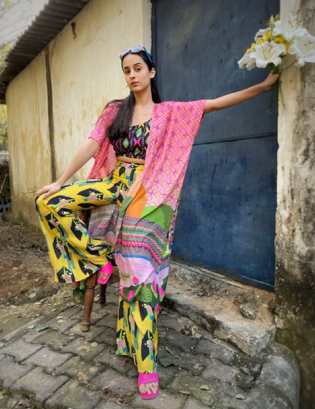 Romeo Long Cape Pant Top Set High-Waist Jogger Pants
