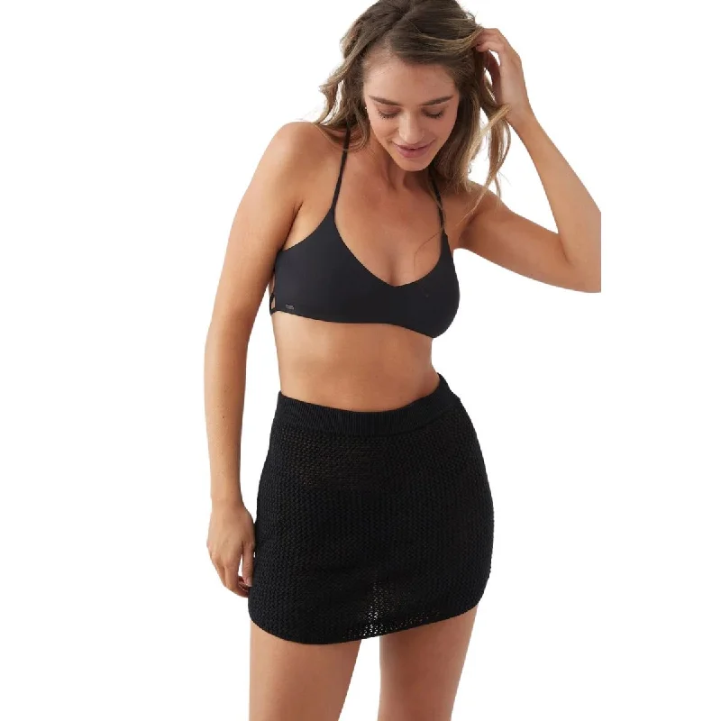 O'Neill Erin Crochet Mini Skirt Cover-Up in Black corduroy skirt durable