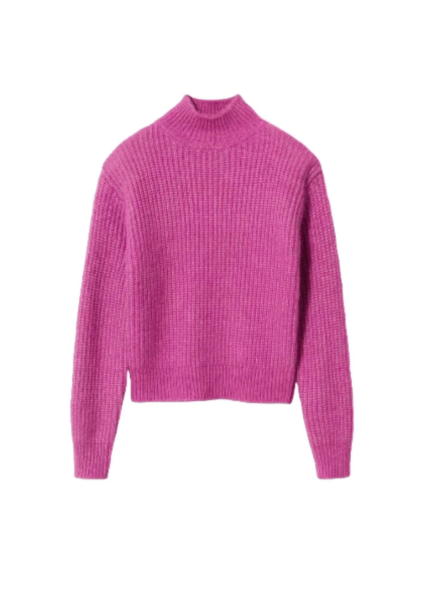 FUCHSIA RIBBED SWEATER Embroidered Appliqued Beaded
