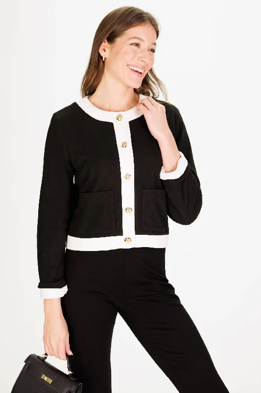 Lalaine Lady Jacket in Black & Cream SuperSoft Striped Jacket Polka Dot Jacket Floral Jacket Lalaine Lady Jacket in Black & Cream SuperSoft Striped Jacket Polka Dot Jacket Floral Jacket