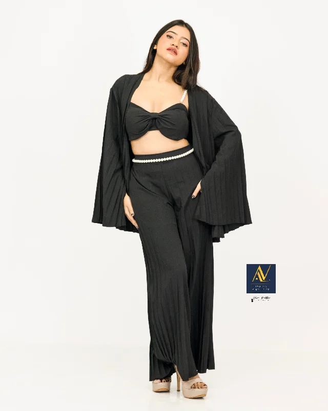 Pearl koticim Bralette with cape & pants 3 piece set Trendy Printed Leggings