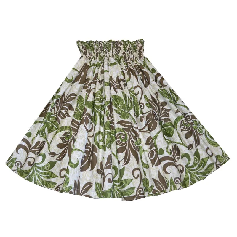 Wind Monstera Cotton Green Hula Skirt Made in Hawaii velvet skirt sumptuous