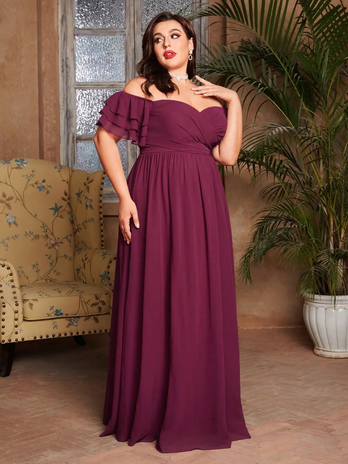 Mgiacy plus size Line neck irregular folding multi-layer lotus sleeve chiffon full skirt tiered skirt playful Mgiacy plus size Line neck irregular folding multi-layer lotus sleeve chiffon full skirt tiered skirt playful