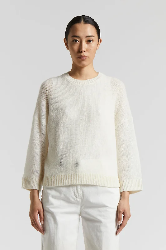 Virgin wool and alpaca tricot sweater Slim Fit Regular Fit Oversized