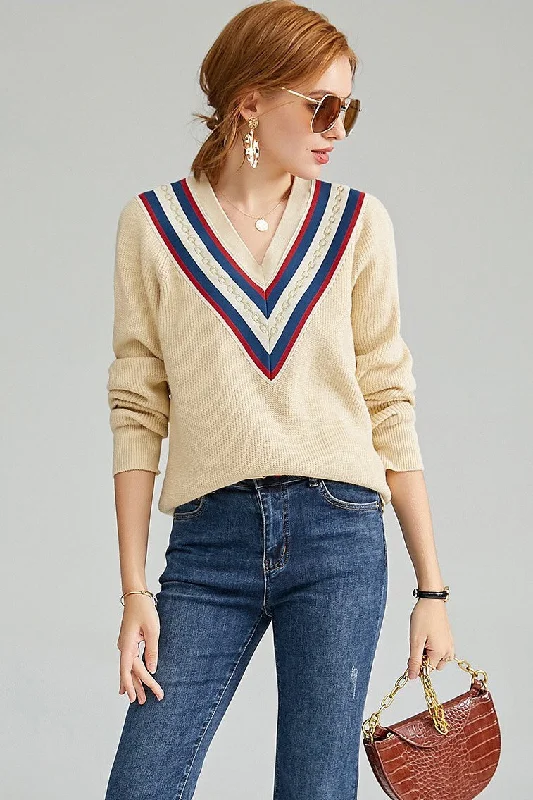 Wool Sweater Herringbone Houndstooth Plaid