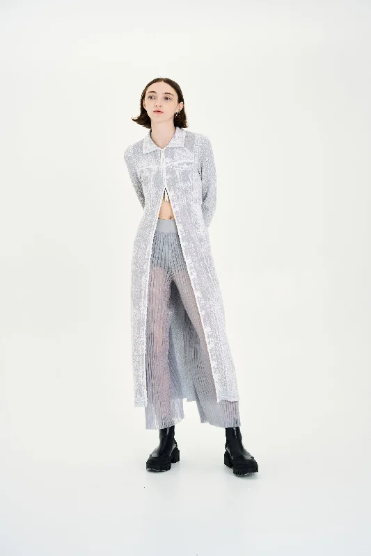 SUSAN DENIM PRINT LONG JACKET Chenille Jacket Brocade Jacket Lace Jacket
