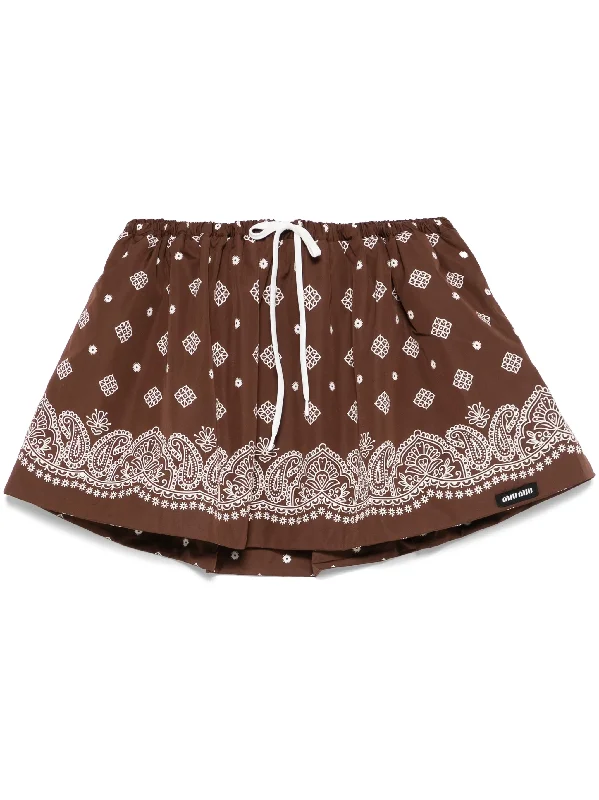 paisley-print mini skirt corduroy skirt comfortable