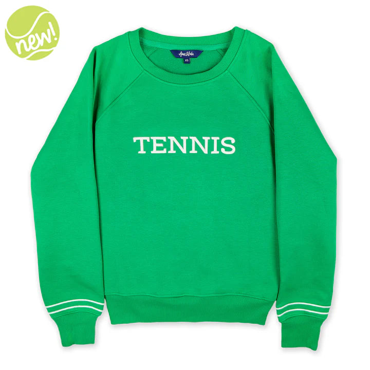 Ame & Lulu Play All Tennis Sweater Front Pockets Side Pockets Patch Pockets