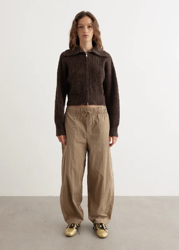 Pylon Elasticated Barrel Leg Pants Cozy Jogger Leggings