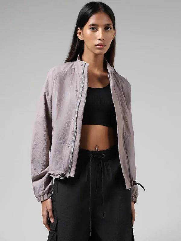 Studiofit Lilac Snap-Buttoned & Zipper Jacket Striped Jacket Polka Dot Jacket Floral Jacket Studiofit Lilac Snap-Buttoned & Zipper Jacket Striped Jacket Polka Dot Jacket Floral Jacket