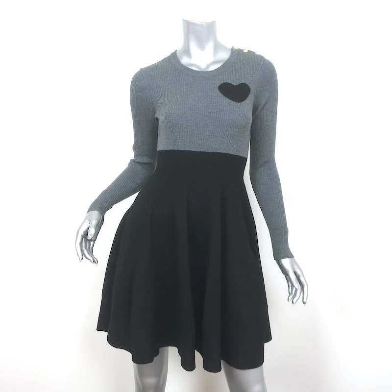 Sonia by Sonia Rykiel Long Sleeve Sweater Dress Black & Gray Knit Size Small Collared Crew Neck Turtle Neck Sonia by Sonia Rykiel Long Sleeve Sweater Dress Black & Gray Knit Size Small Collared Crew Neck Turtle Neck