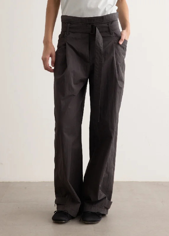 Double Belt Point Pants Soft Wool Pants