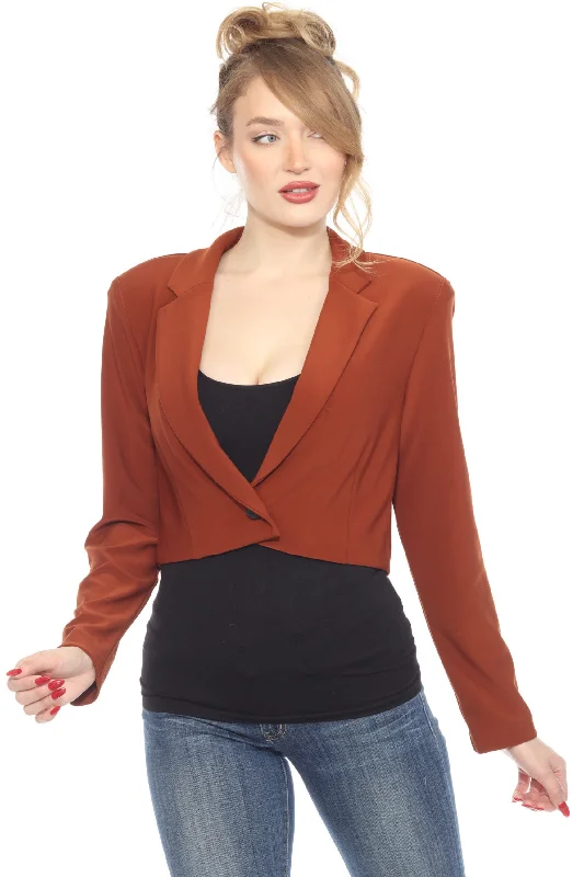 Joseph Ribkoff Cinnamon Cropped Blazer Jacket 243214 Tiered Jacket Buttoned Jacket Zippered Jacket Joseph Ribkoff Cinnamon Cropped Blazer Jacket 243214 Tiered Jacket Buttoned Jacket Zippered Jacket