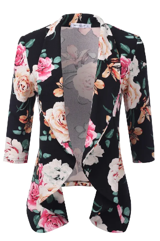 Womens Lightweight Thin 3/4 Sleeve Open Front Blazer Jacket With Plus Size Denim Jacket Leather Jacket Suede Jacket Womens Lightweight Thin 3/4 Sleeve Open Front Blazer Jacket With Plus Size Denim Jacket Leather Jacket Suede Jacket