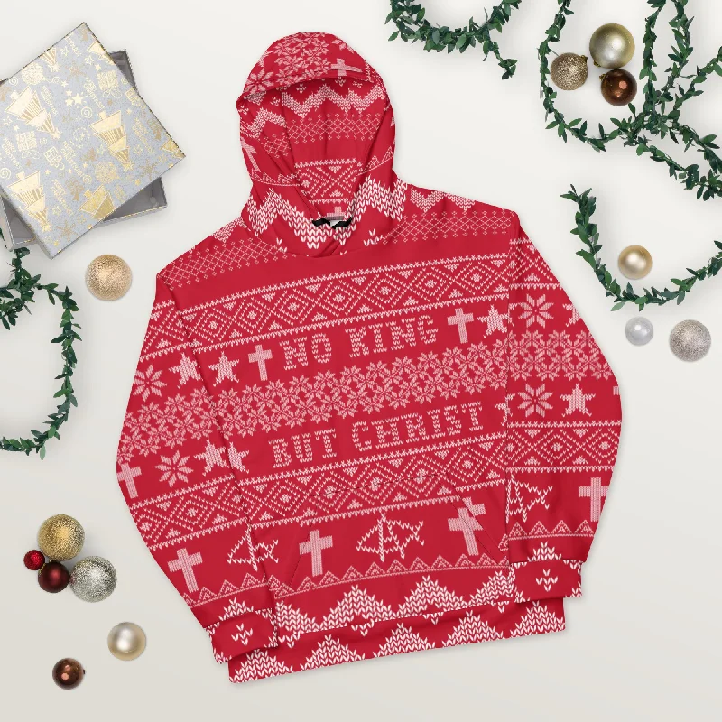 AnarchoChristian No King but Christ Unisex Ugly Christmas Sweater Hoodie Embroidered Appliqued Beaded AnarchoChristian No King but Christ Unisex Ugly Christmas Sweater Hoodie Embroidered Appliqued Beaded