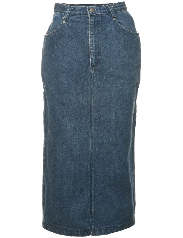 Pencil Shape Denim Midi Skirt - S cashmere skirt fine